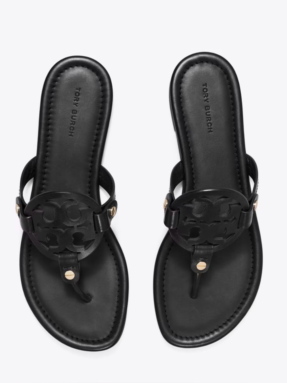 Tory Burch - Miller Leather Thong Sandals (Black)